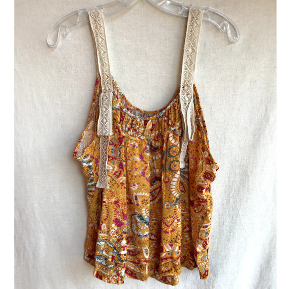 Rachel Zoe Multi-Color Floral Lacy Camisole Top Boho Flirty Bright! - Picture 4 of 8